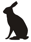 Rabbit Silhouette v5 Decal Sticker